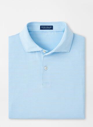 Peter Millar Mens Ambrose Performance Jersey Polo | Color: Blue Frost | Size: S Product Image