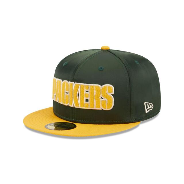 Green Bay Packers Satin 59FIFTY Fitted Hat Male Product Image