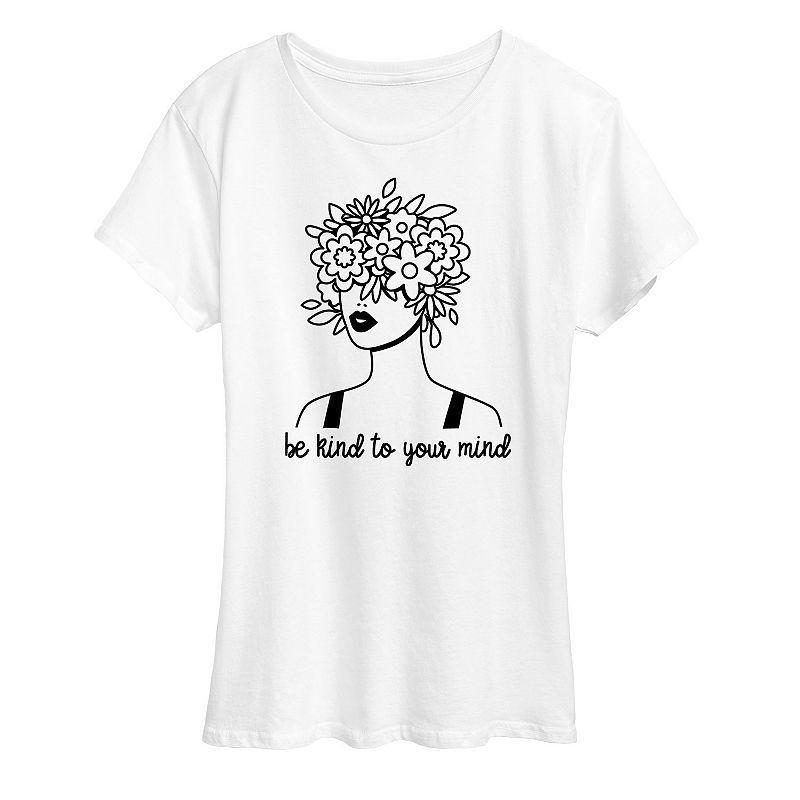 Womens Be Kind To Your Mind Graphic Tee White Product Image