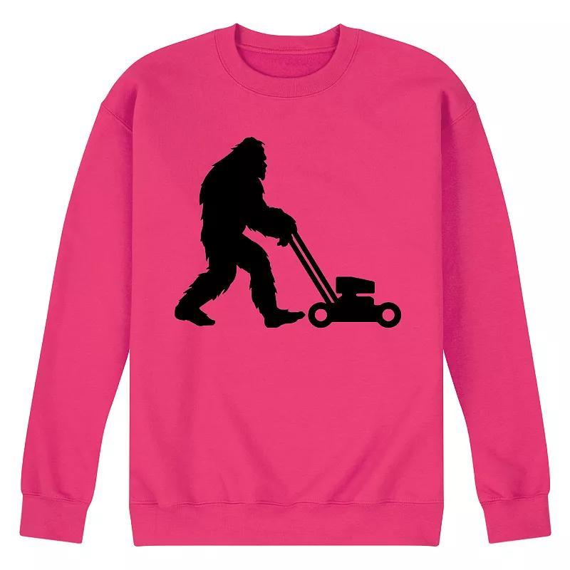 Mens Mowing Sasquatch Fleece Sweatshirt Grey Gray Product Image