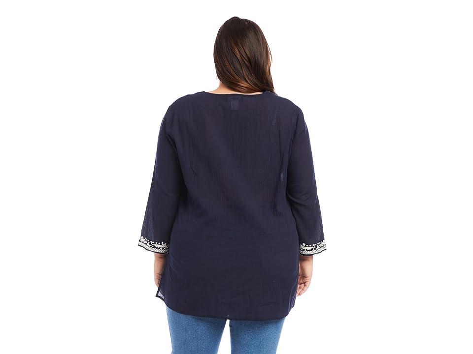 Karen Kane Plus Size Embroidered Tunic Women's Clothing Product Image