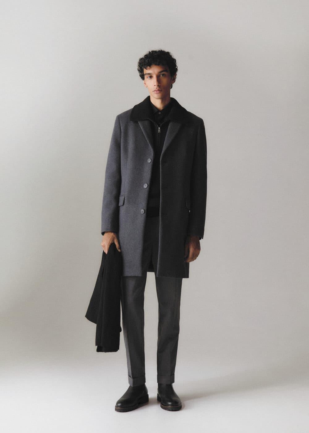 MANGO MAN - Long recycled wool coat greyMen Product Image