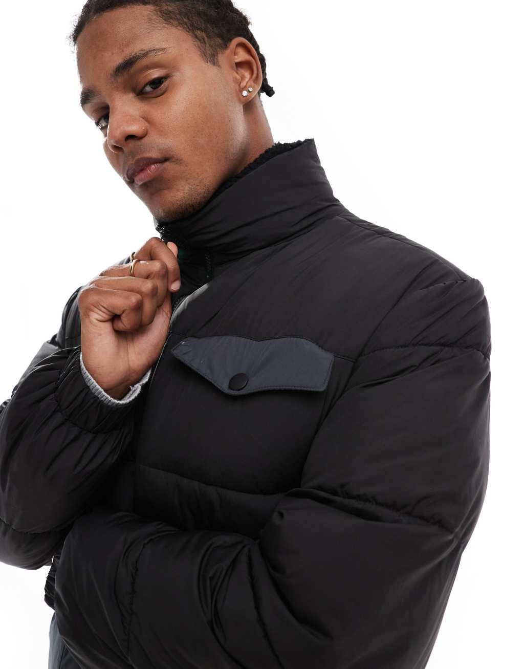 Cotton On vermont puffer coat in black Product Image