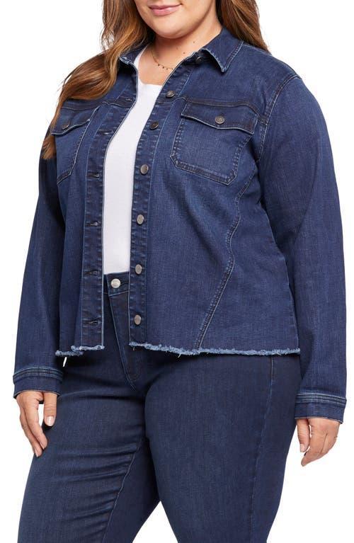 NYDJ Fray Hem Denim Trucker Jacket Product Image