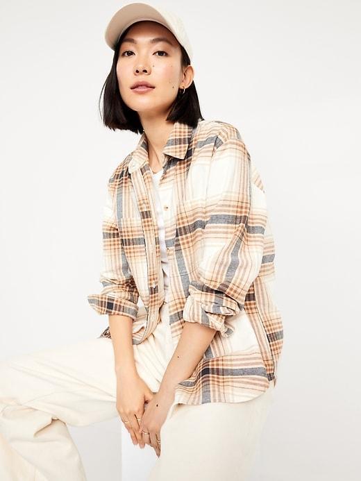 Button-Down Flannel Tunic Product Image