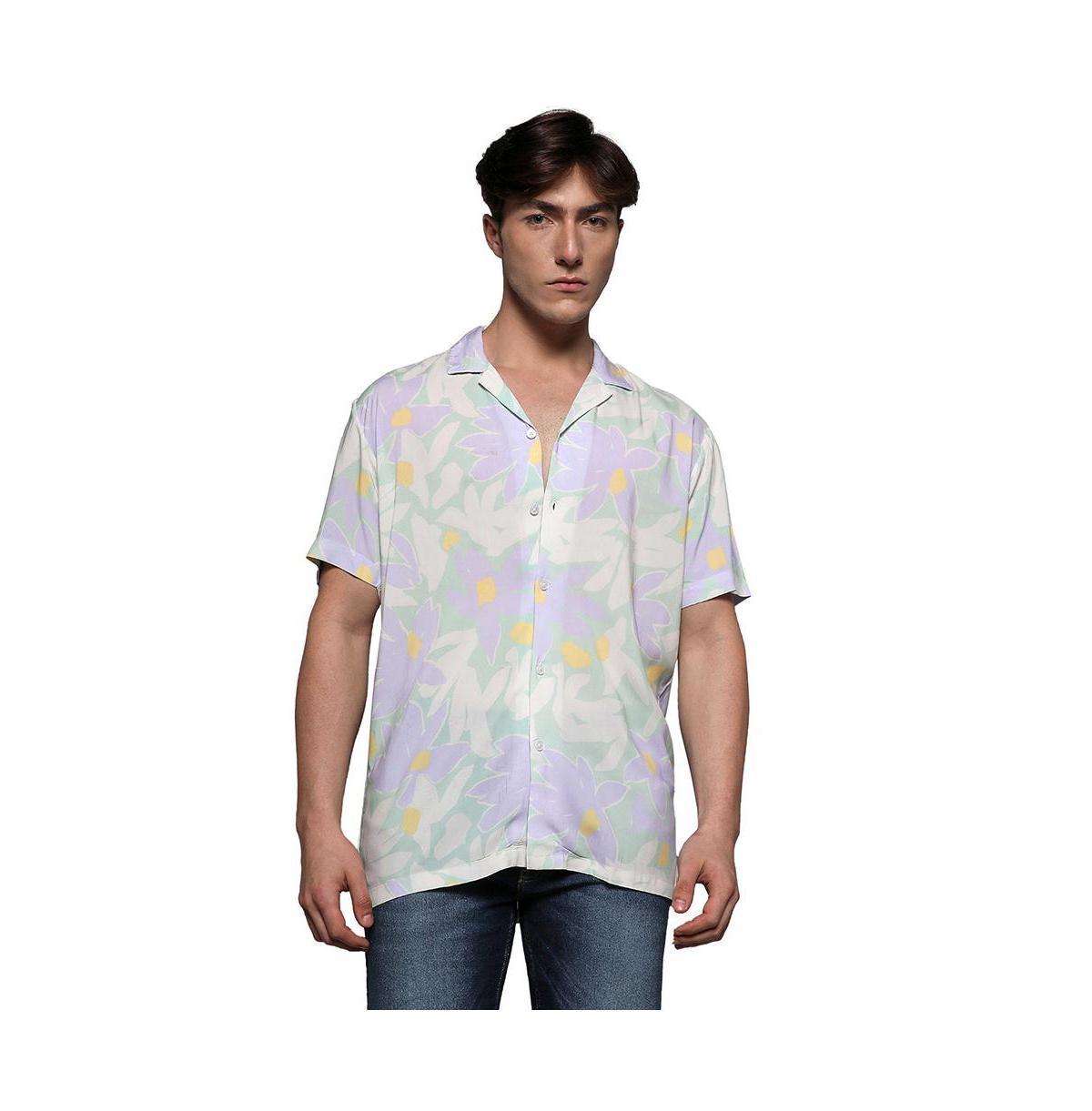 Campus Sutra Mens EcoLiva Pastel Flora Shirt Product Image