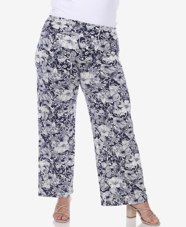 White Mark Plus Size Floral Paisley Palazzo Pants Product Image