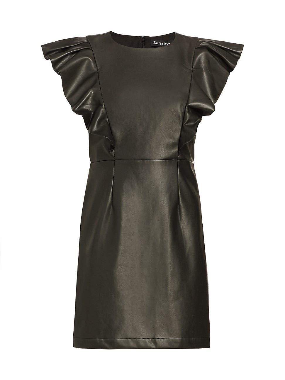 Womens Layne Faux Leather Minidress Product Image