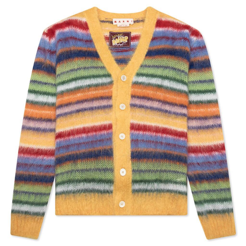 Striped Mohair Cardigan - Multi Male Product Image