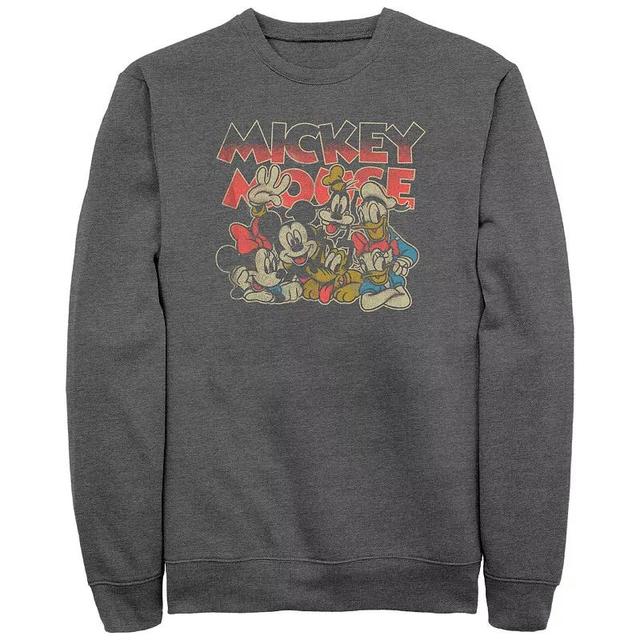 Disneys Mickey Mouse And Friends Group Image Mens Graphic Fleece Grey Heather Product Image