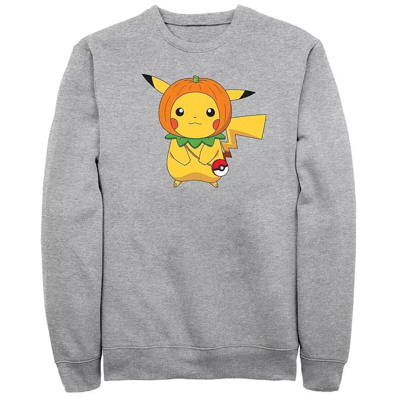 Mens Pikachu Pumpkin Hat Graphic Fleece Athletic Grey Product Image