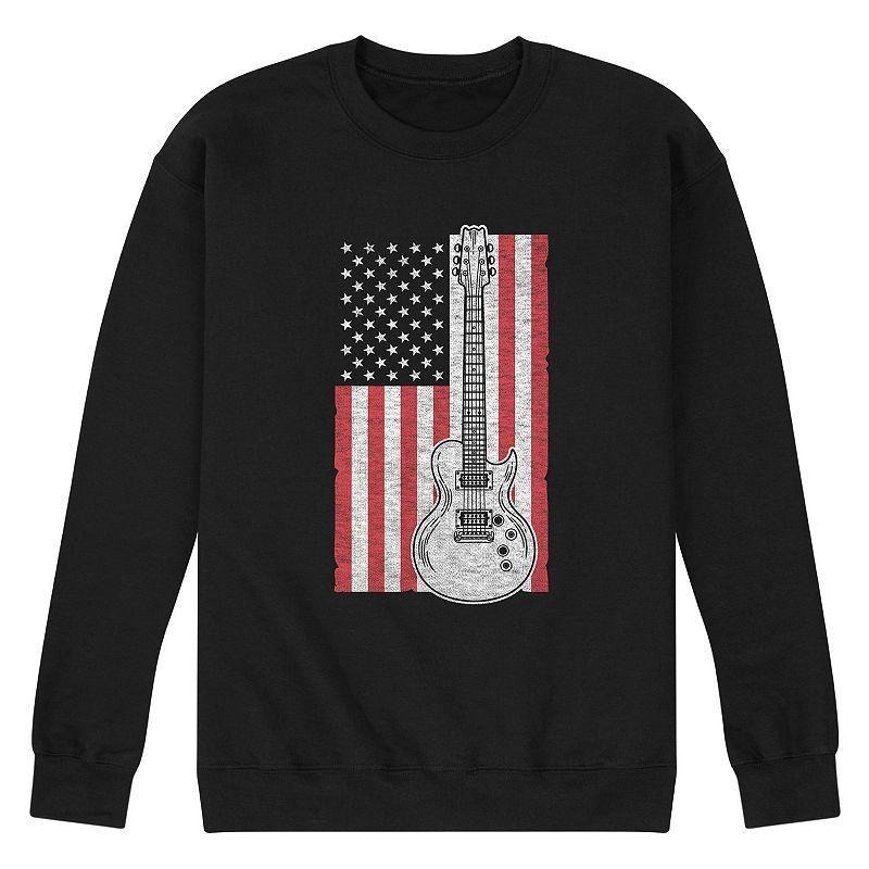 Mens USA Flag Guitar Graphic Fleece Product Image