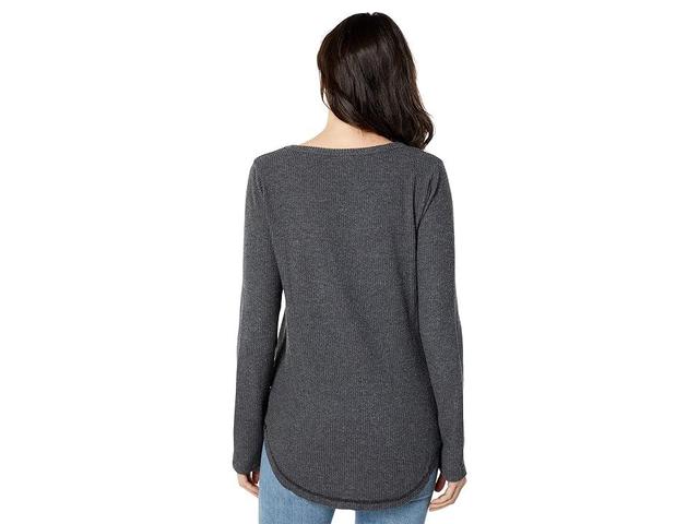 Dylan by True Grit Long Sleeve V-Neck (Black) Women's Clothing Product Image