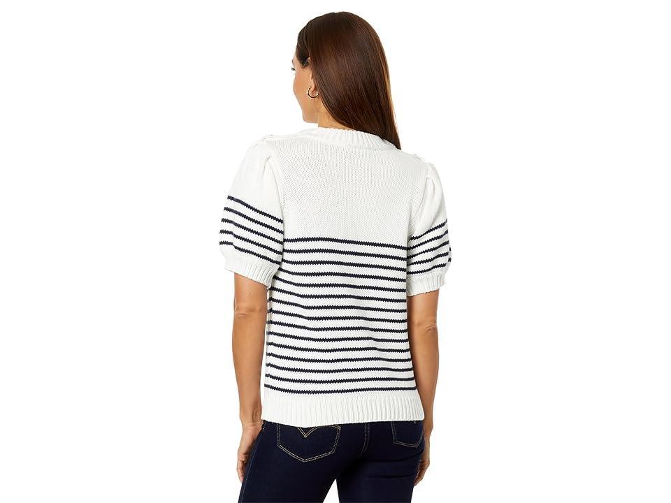 English Factory Stripe Short Sleeve Cotton Sweater Product Image