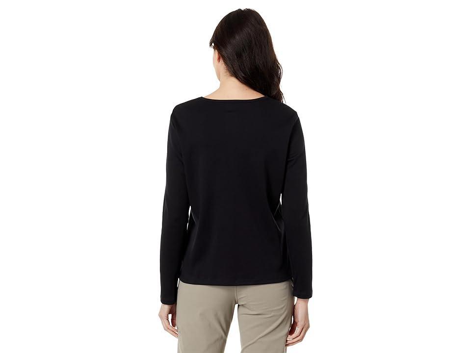 L.L.Bean Petite Pima Crew Neck Long Sleeve Women's Clothing Product Image