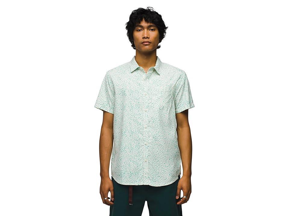 Prana Lost Sol Printed Short Sleeve Shirt Standard Fit (Chalk Sharkstooth) Men's Clothing Product Image