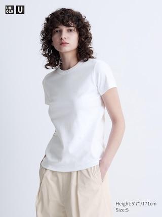 Womens Crew Neck T-Shirt White XL UNIQLO US Product Image