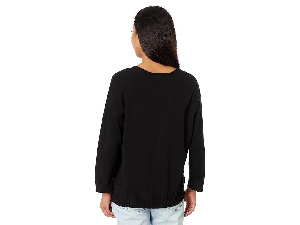 Lilla P Split-Neck Pullover Sweater Women's Clothing Product Image