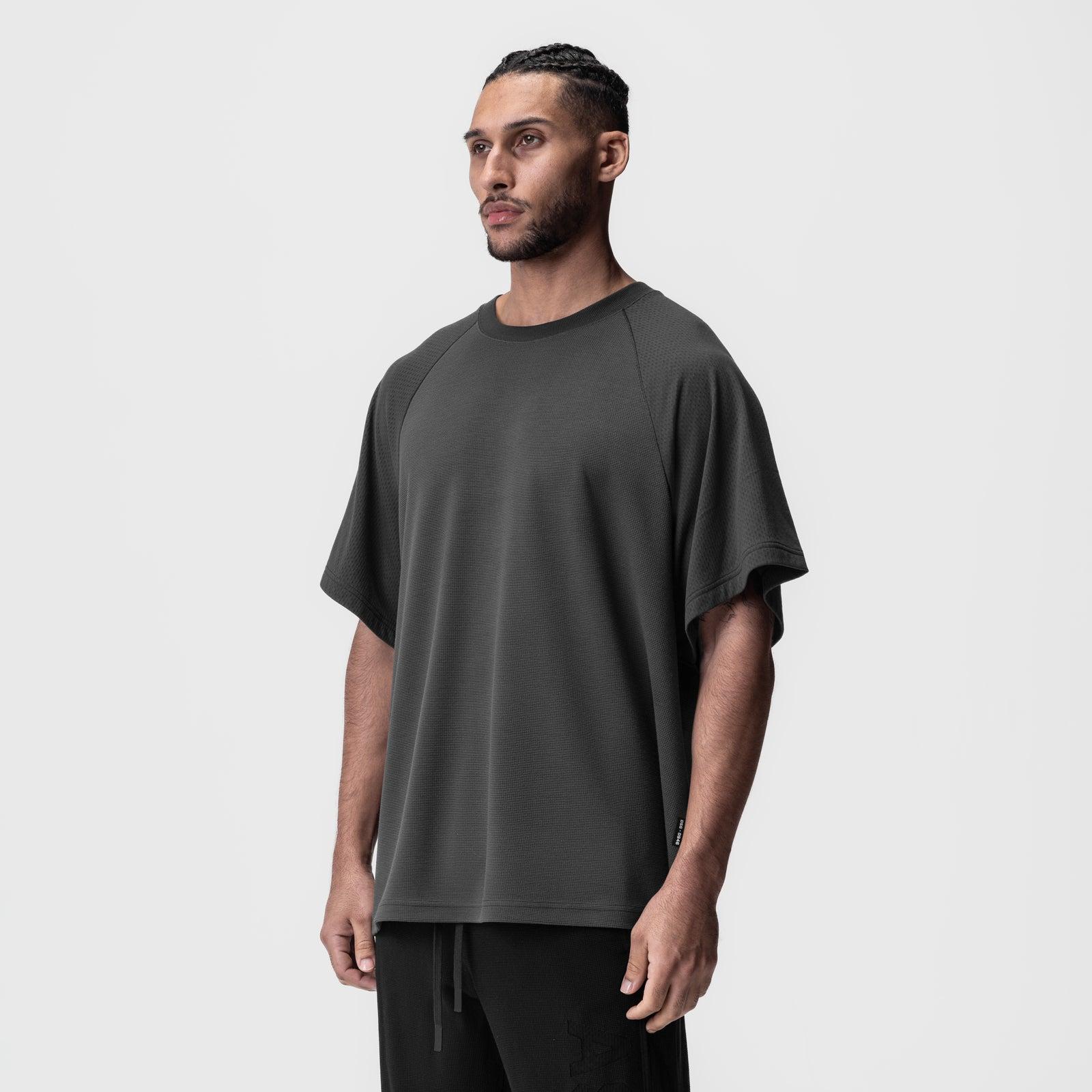 0946. Waffle Knit Oversized Tee - Space Grey Product Image