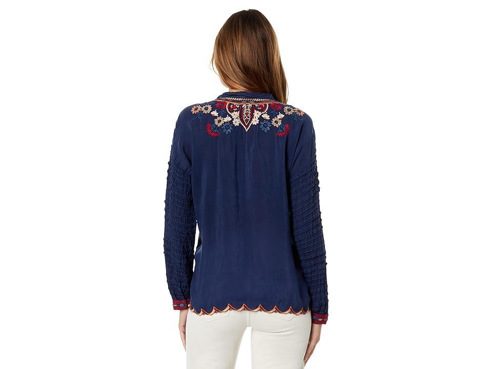 Johnny Was Aubrette Blouse (Blue Night) Women's Blouse Product Image