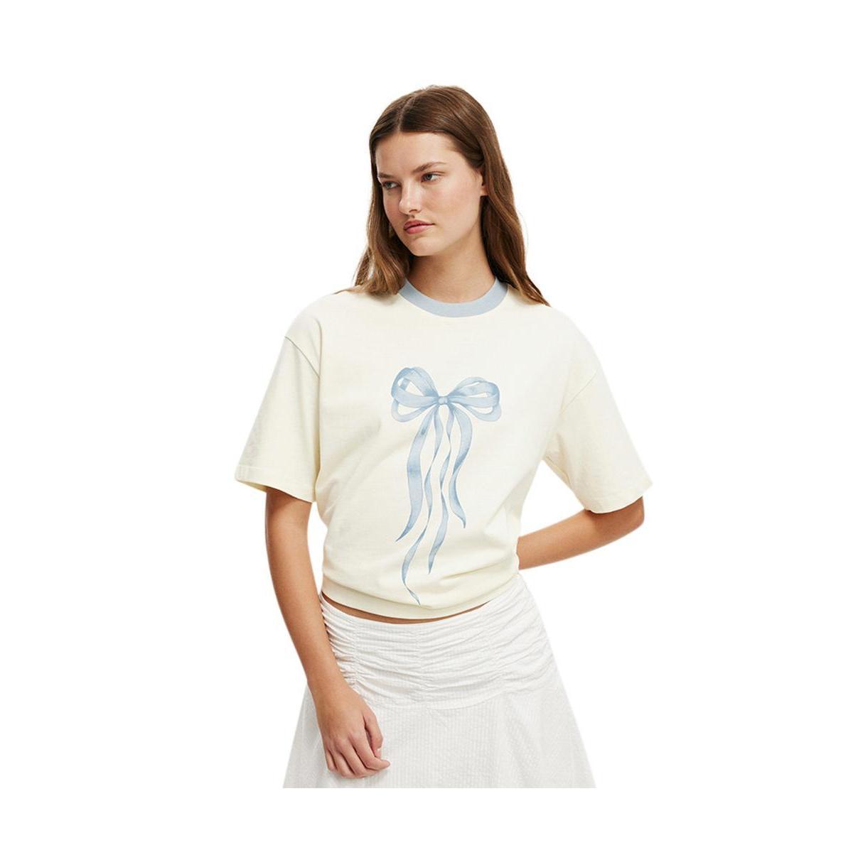 Cotton On Womens The Premium Boxy Graphic Tee - Bow Product Image