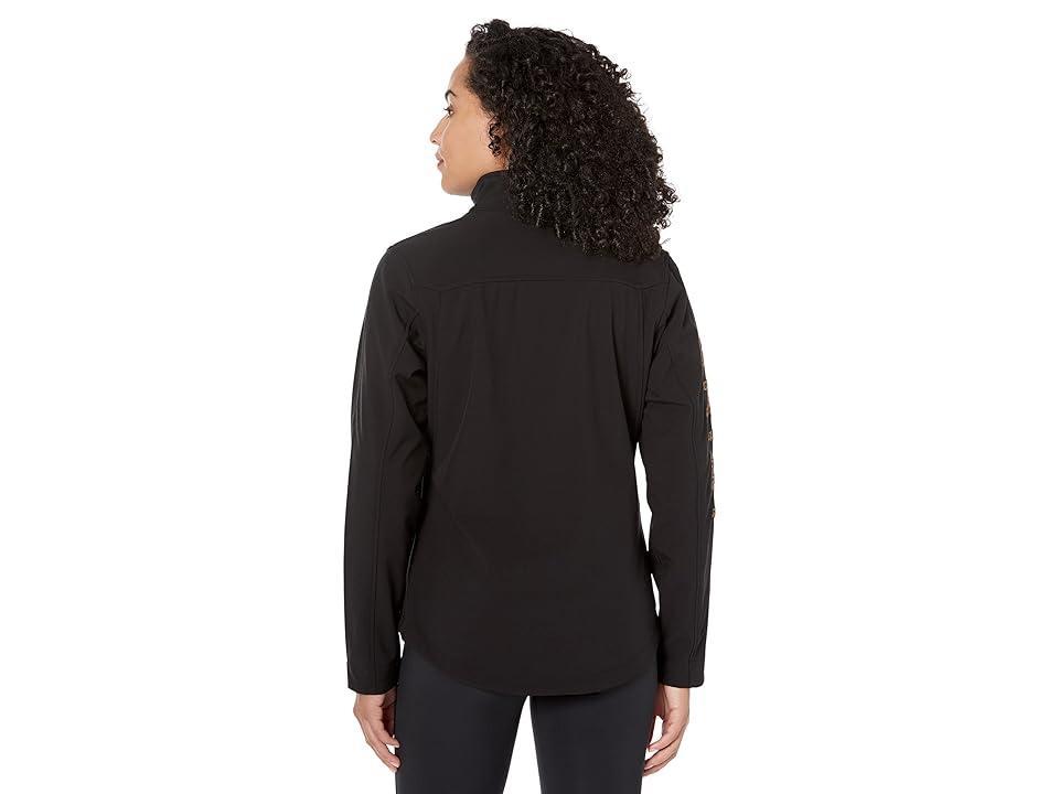 Ariat New Team Softshell Jacket (Black/Leopard) Women's Clothing Product Image