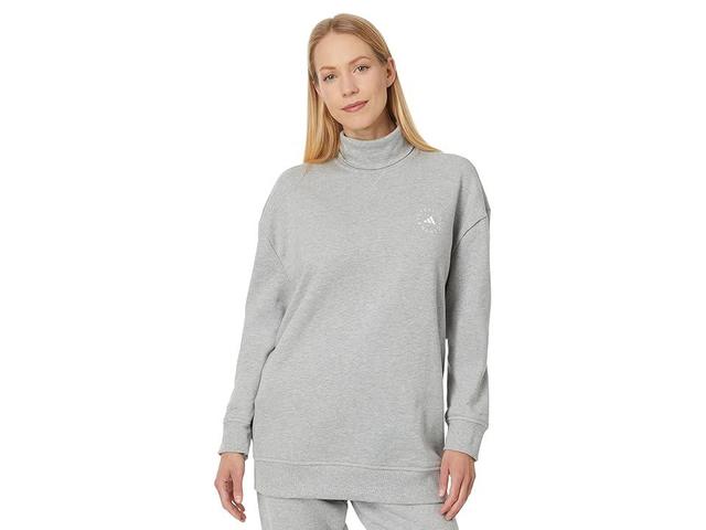 adidas by Stella McCartney adidas by Stella McCartney Highneck Sweatshirt IW6336 (Grey) Women's Sweatshirt Product Image