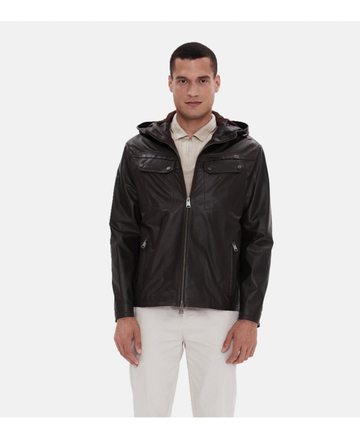 Mens Leather Jacket, Nappa Brown Product Image