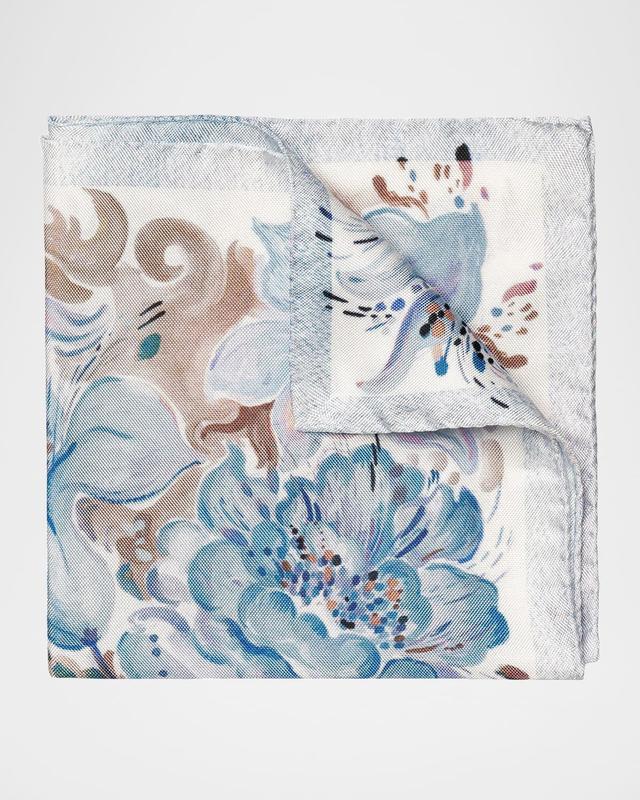 Men's Floral Silk Pocket Square Product Image