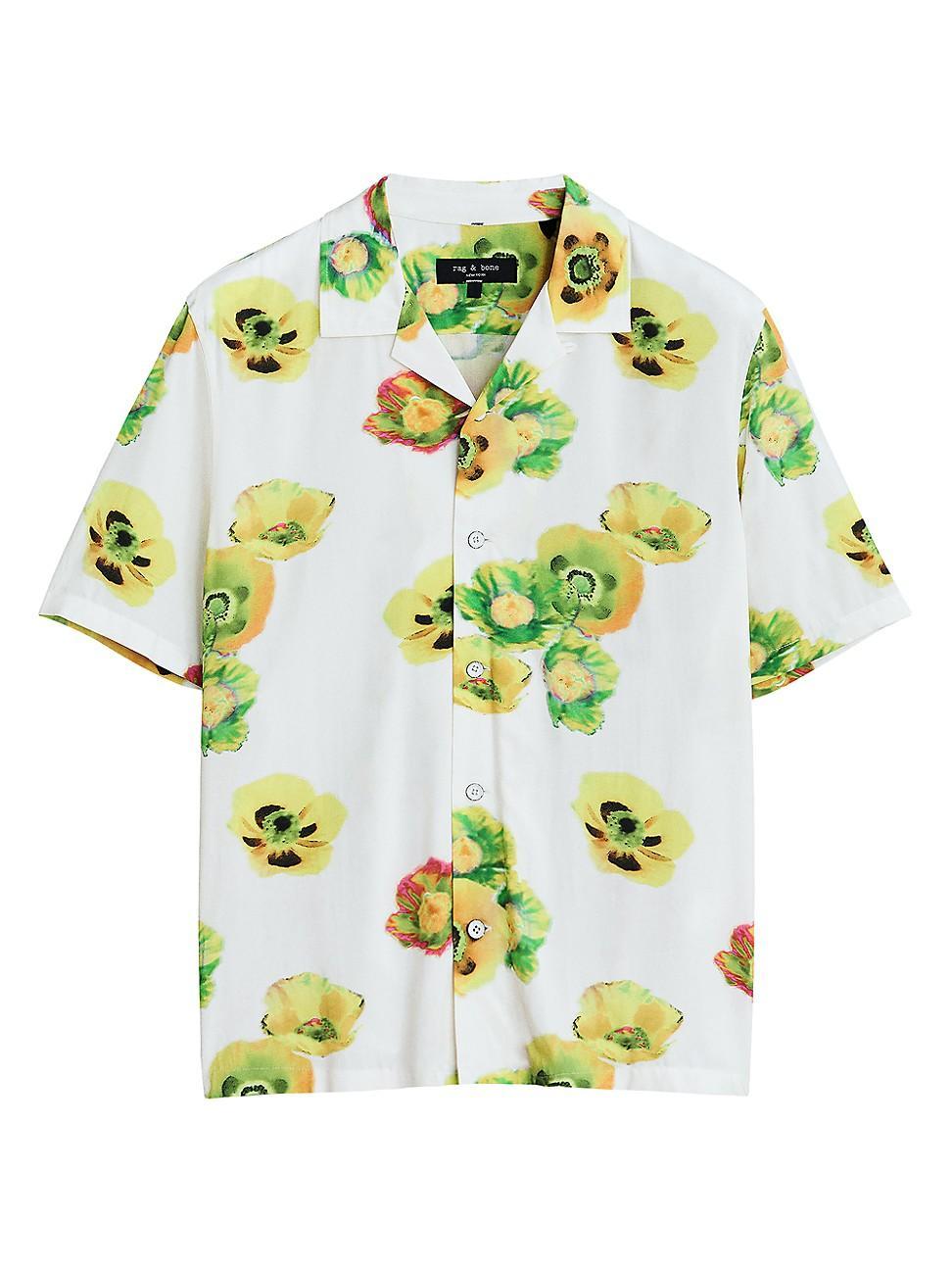 rag & bone Avery Print Short Sleeve Button-Up Camp Shirt Product Image