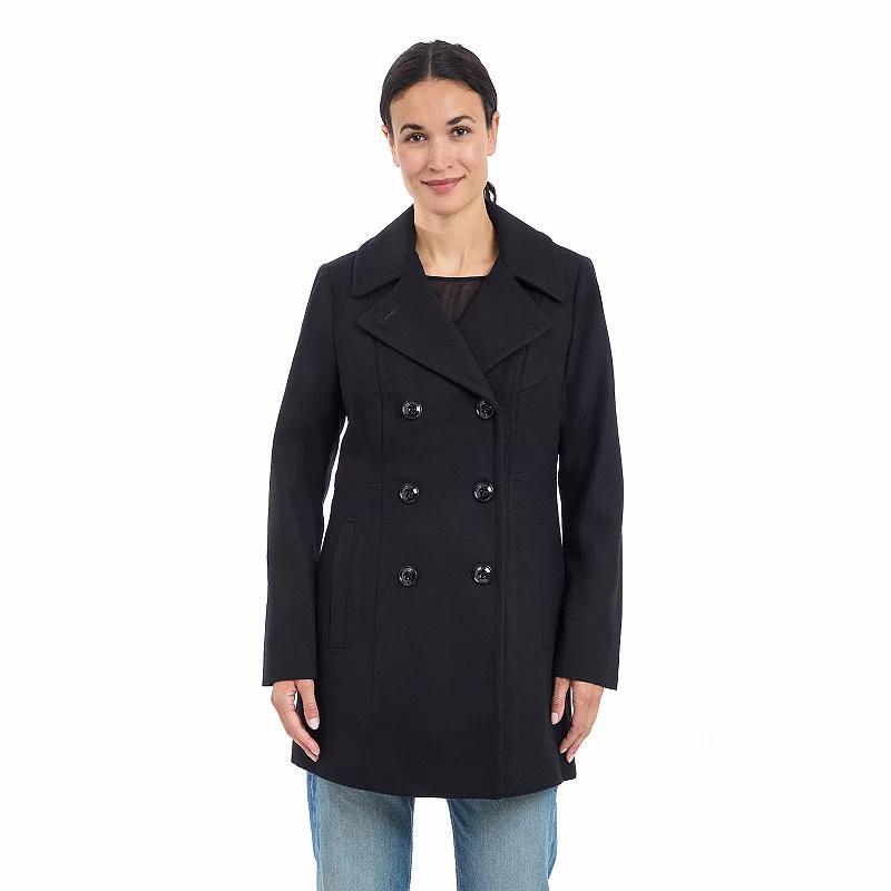 Womens London Fog Double Breasted Wool Peacoat Product Image