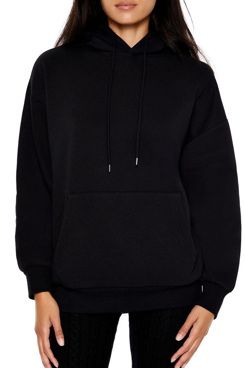 Fleece Drop-Sleeve Hoodie | Forever 21 Product Image