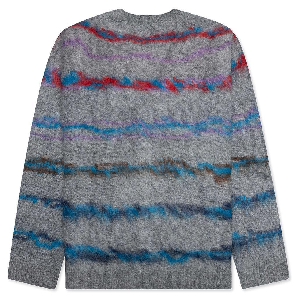 Mohair Jacquard Cardigan - Grey/Purple Male Product Image