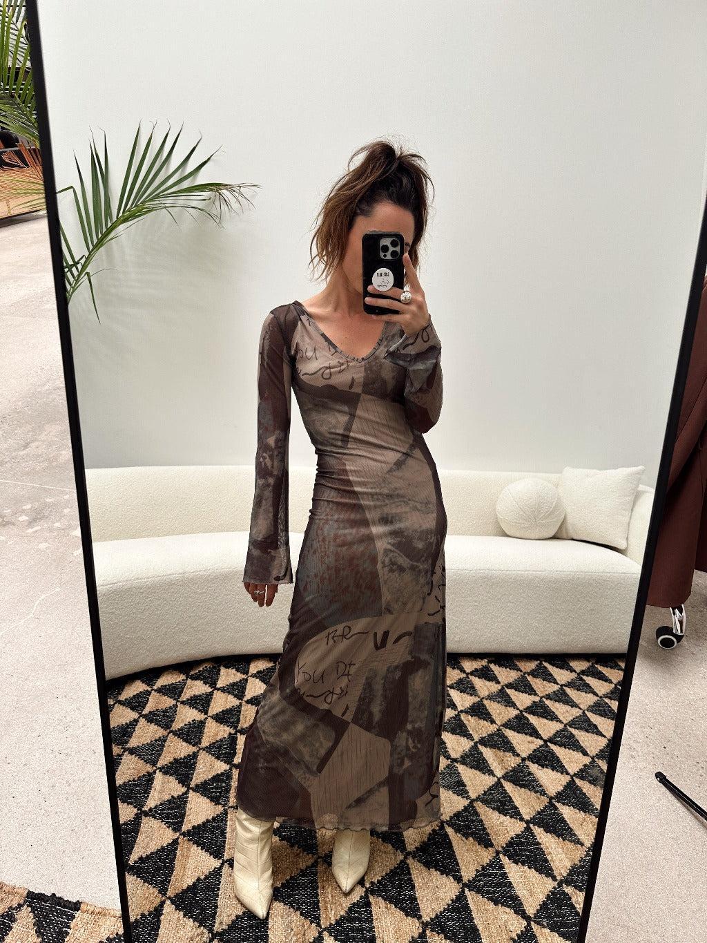 Elva Mesh Maxi Dress Product Image