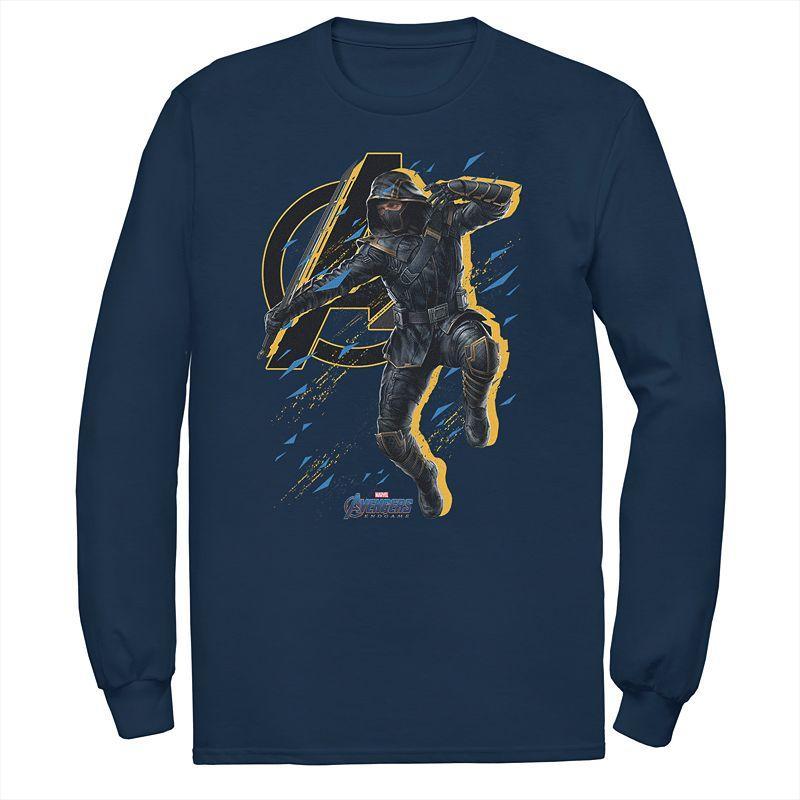 Mens Marvel Avengers Endgame Ronin Splatter Long Sleeve Tee Blue Product Image