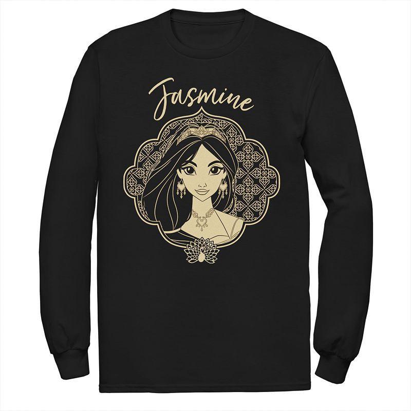 Disneys Aladdin Mens Jasmine Long Sleeve Graphic Tee Black Product Image