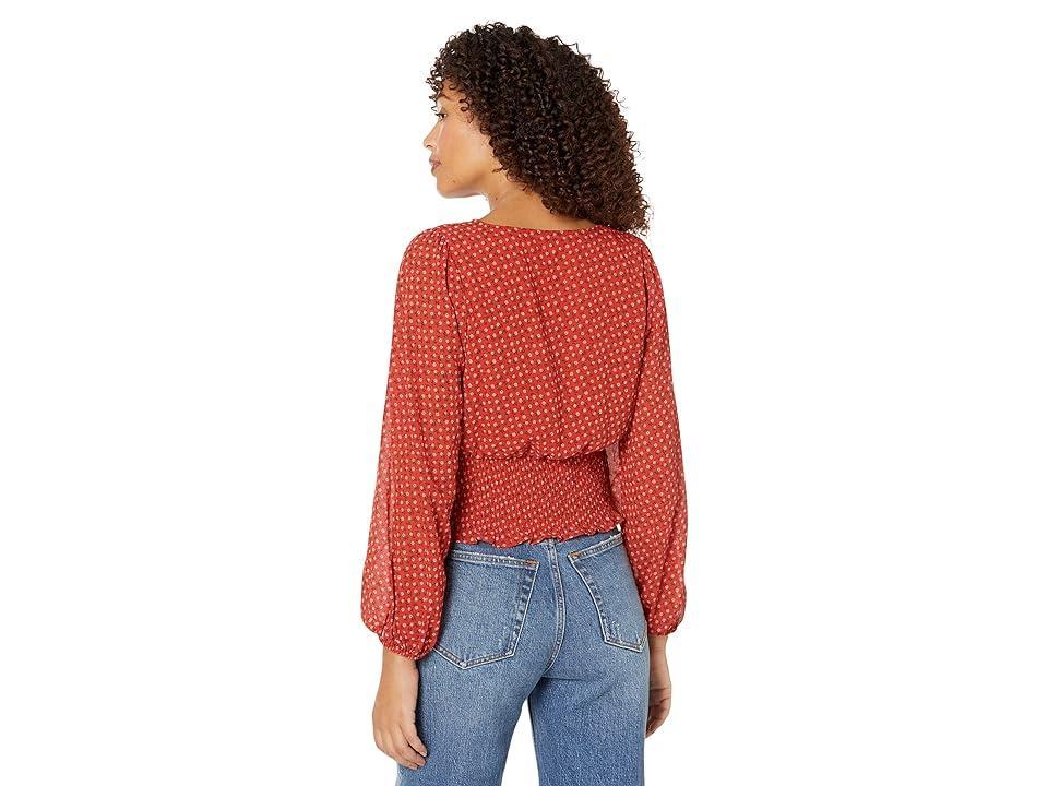 Madewell Julianne Smocked-Waist Top (Ground Madder) Women's Blouse Product Image