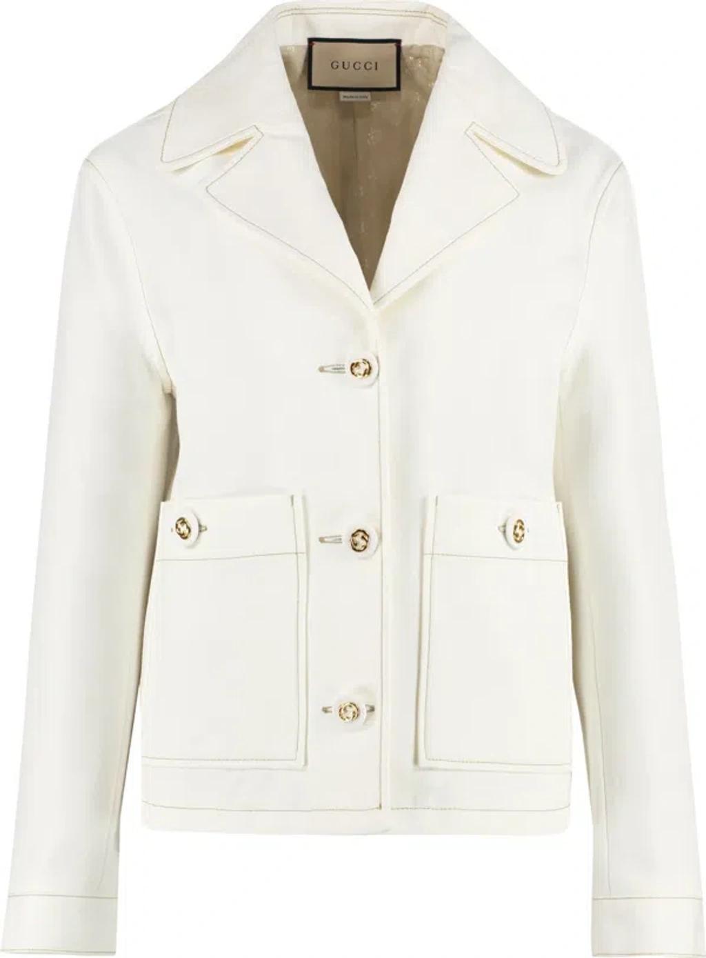 Women's Canvas Jacket In White Product Image