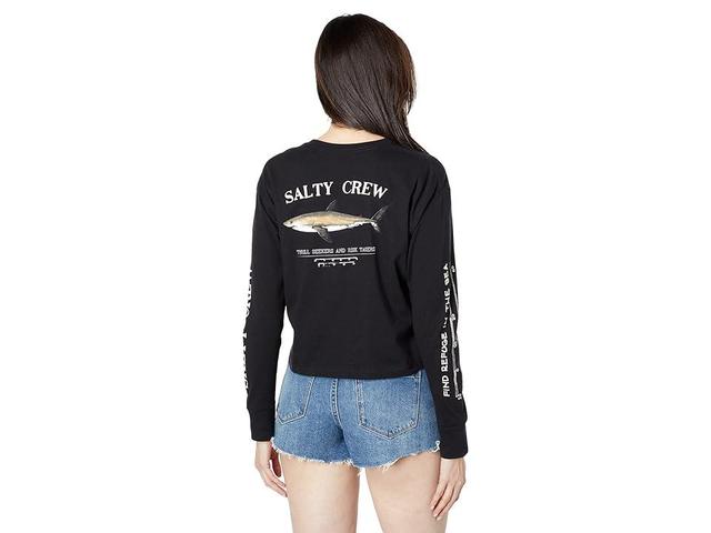 Salty Crew Bruce Long Sleeve Crop Tee Women's Clothing Product Image