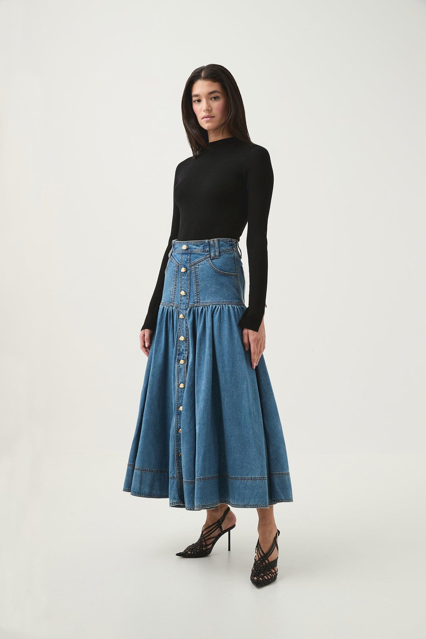 Belmond Denim Midi Skirt Product Image