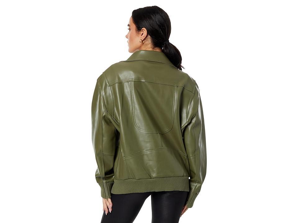 Norma Kamali Oversized Moto Jacket (Military) Women's Clothing Product Image