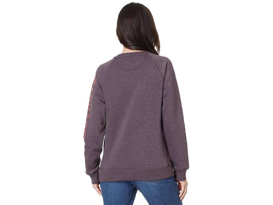 Carhartt Relaxed Fit Midweight Crew Neck Block Logo Sleeve Graphic Sweatshirt (Asphalt Heather Nep) Women's Clothing Product Image