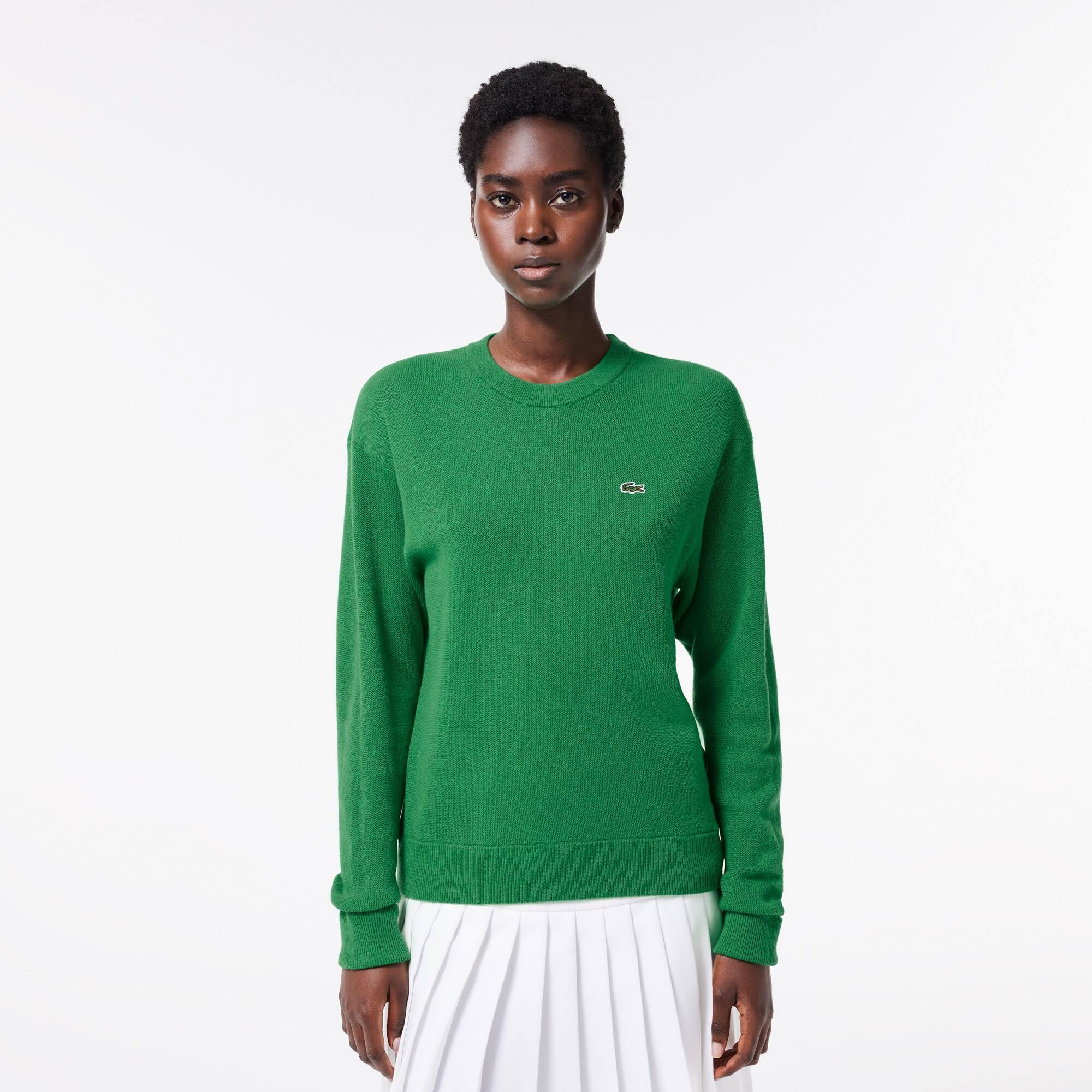 Relaxed Fit Carded Wool Moss Stitch Sweater Product Image