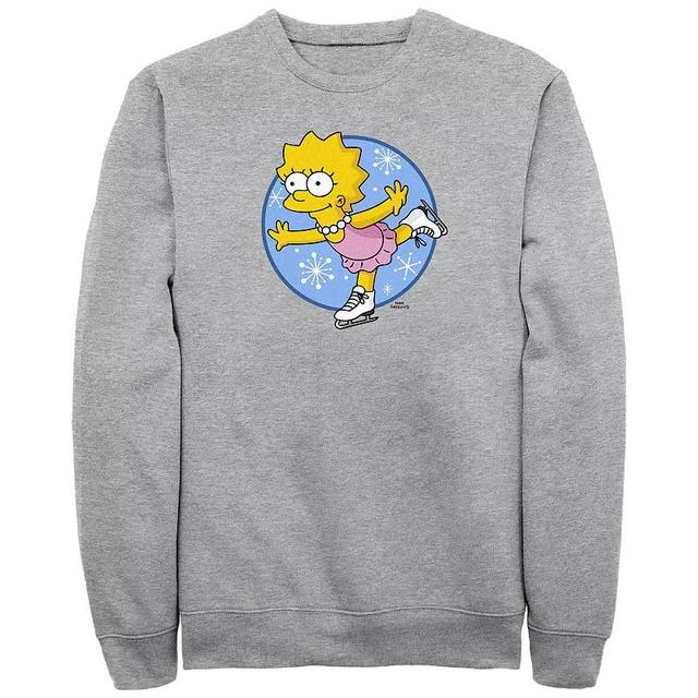 Big & Tall The Simpsons Lisa Ice Skating Princess Graphic Fleece, Mens Athletic Grey Product Image