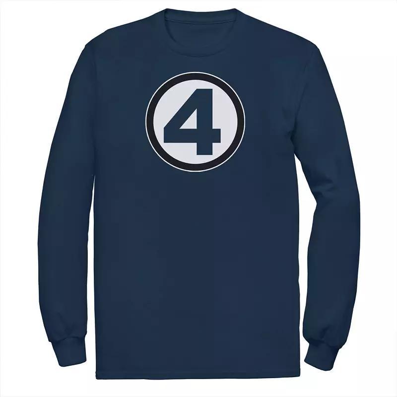 Mens Marvel Fantastic Four Bold Center Chest Logo Tee Blue Product Image