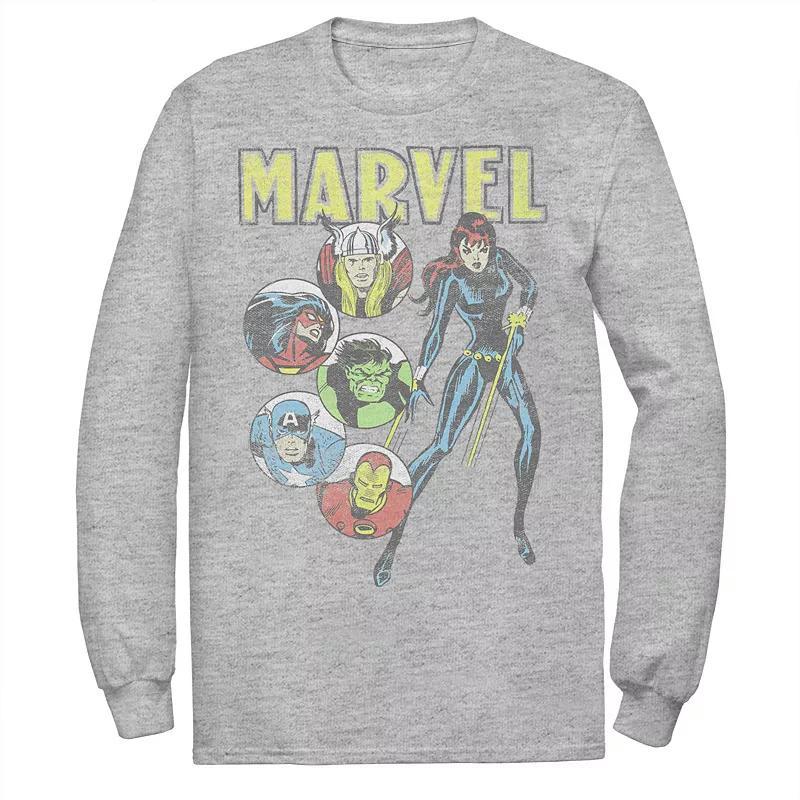 Mens Marvel Retro Avengers Vintage Comic Graphic Tee Athletic Grey Product Image