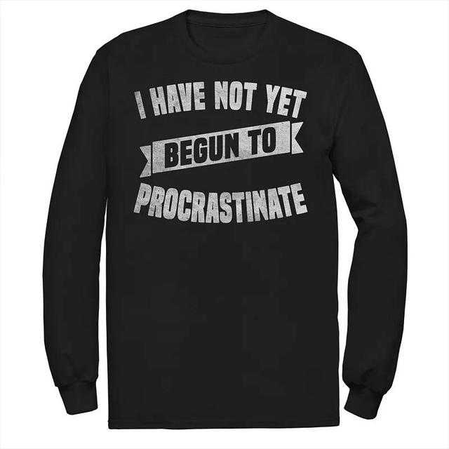 Big & Tall I Have Not Yet Begun To Procrastinate Long Sleeve Tee, Mens Blue Product Image