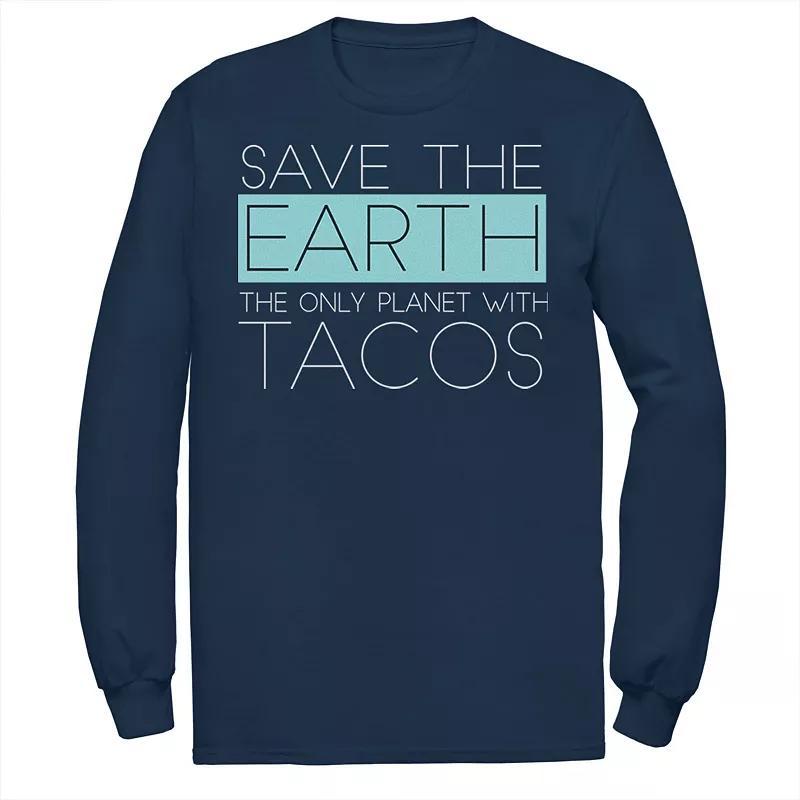 Mens Earth Is The Only Planet With Tacos Tee Blue Product Image