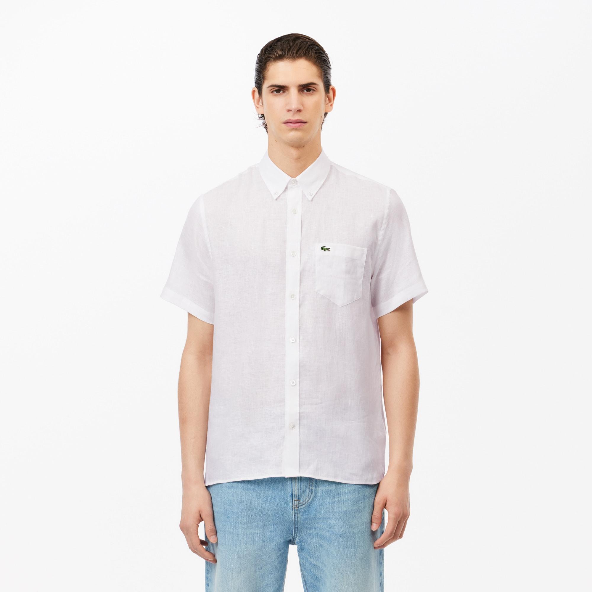 Short Sleeved Linen Shirt Product Image