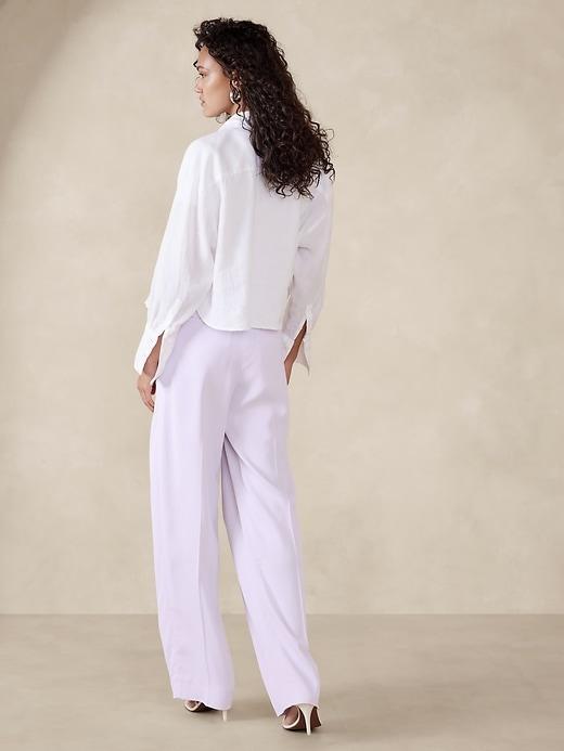 High-Rise Pleated Viscose Twill Pant Product Image